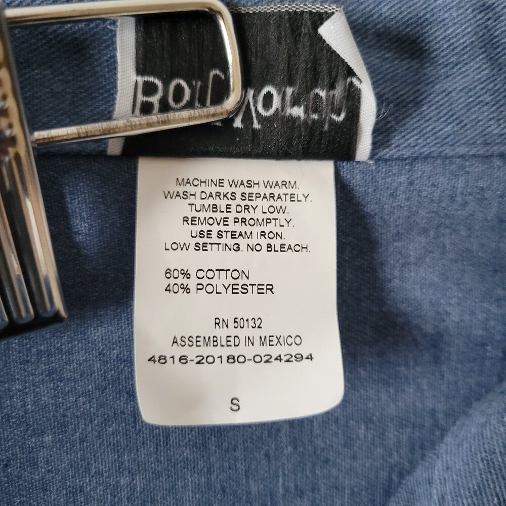 BonWorth Vintage 90’s Embroidered Long Sleeve Blue Denim Button Down Shirt EUC - Picture 8 of 10